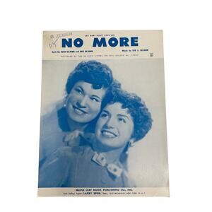 No More Sheet Music My‎ Baby Dont Love Me 1954 DeJohn Sisters